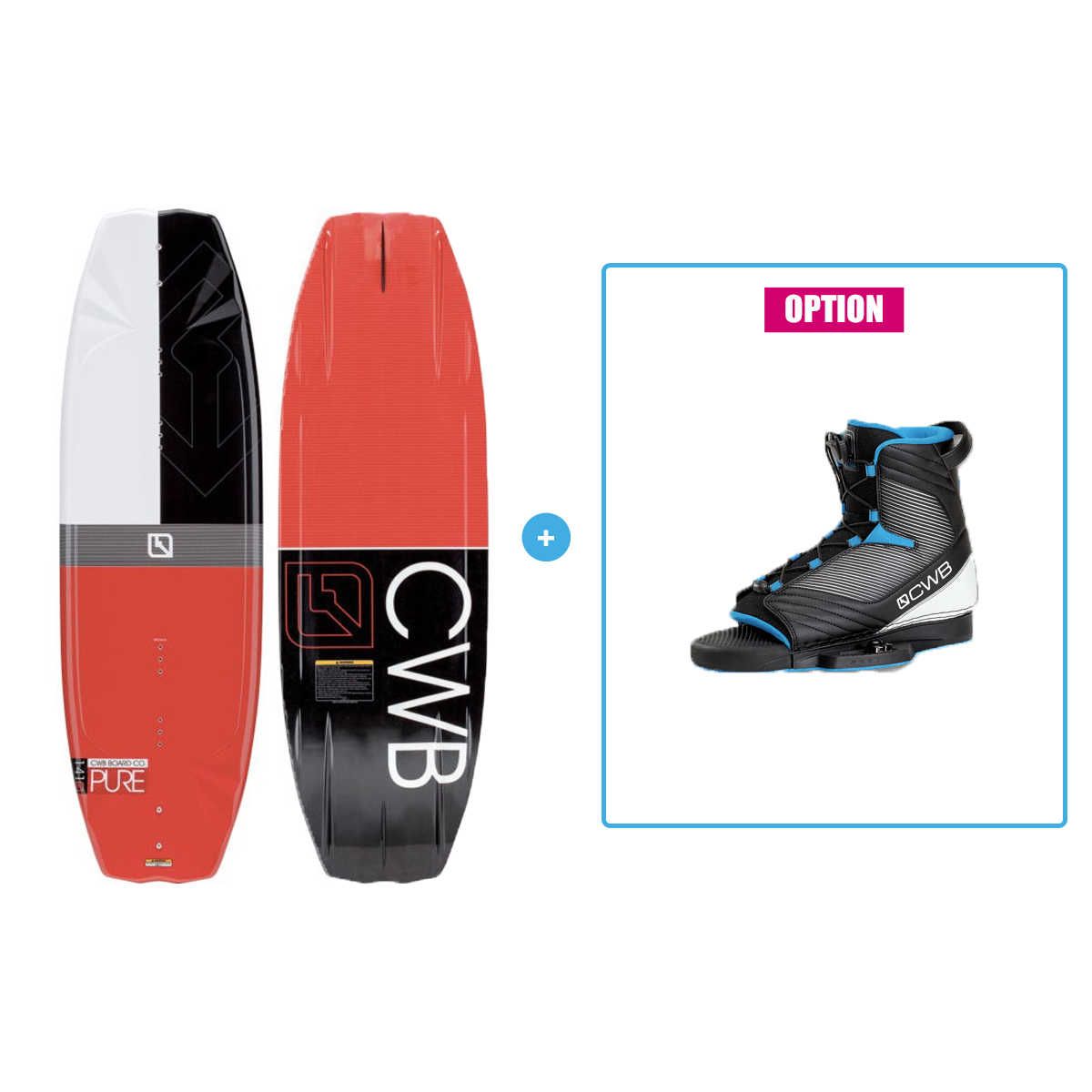 Pack CWB Wakeboard Pure 141cm 2016 + Chausses Optima 2016