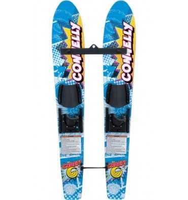 Bi-skis enfants CADET + fixations réglables + palonnier + barre de fixation 45"