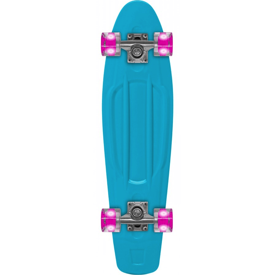 Skateboard Retro Bleu roues lumineuses 22.5'' 