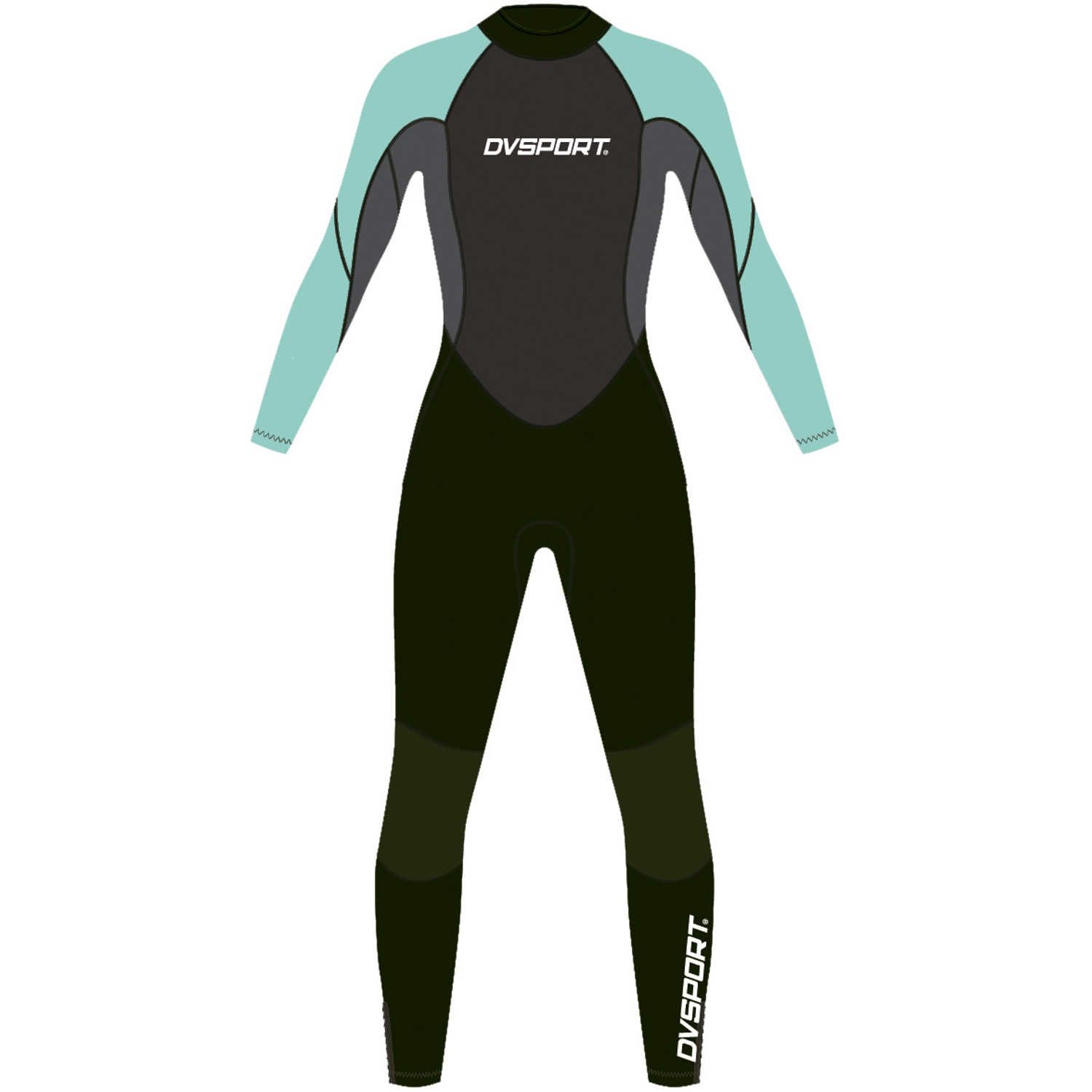 Combinaison de surf longue femme 3 mm - Bleu Noir