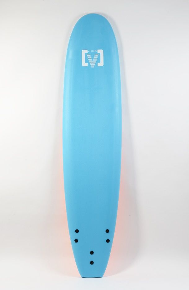 Surf en mousse Modèle N 8' Victory Surfboard jaune dessus