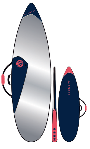 Housse de surf pour shortboard Rouge / Bleu