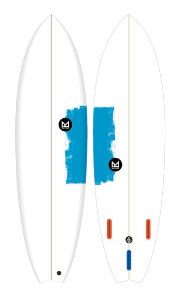 Planche de surf TEVAA FISH 6'6 - Bleu Fluo