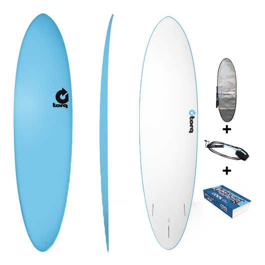 Pack planche de Surf Fun Softboard 7'2" - Blue