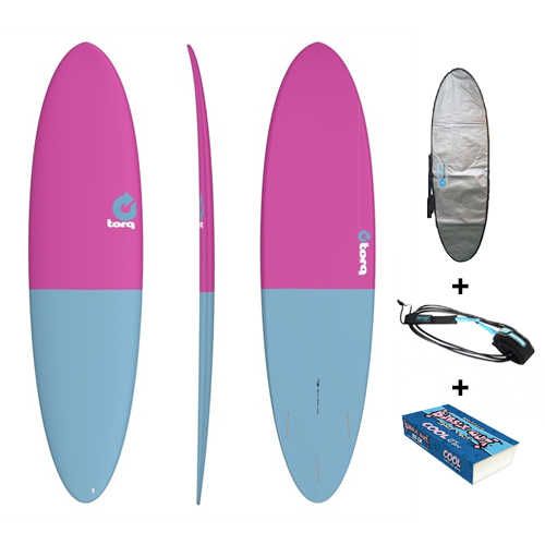 Pack Surf Funboard Fifty Fifty - TORQ 7'2 - Raspberry/Blue