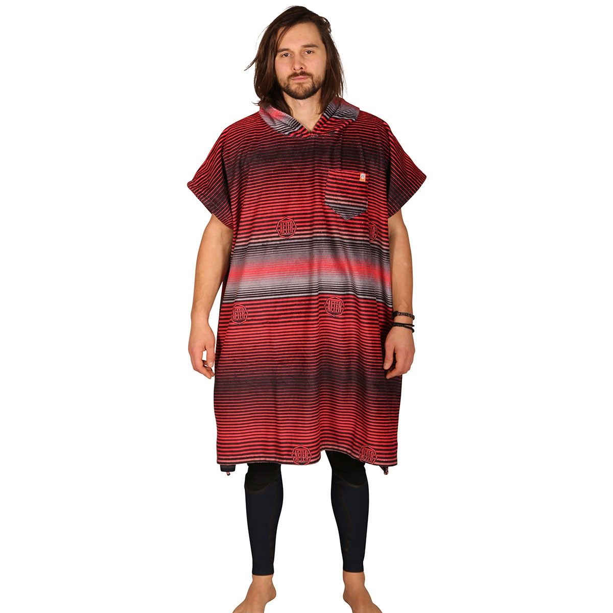 Poncho Stripes - Red - AFTER - Face homme