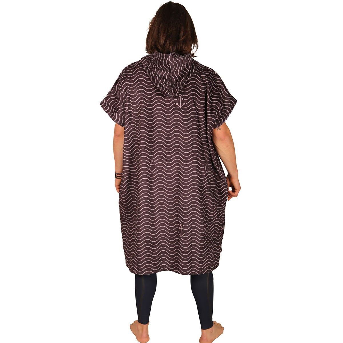 Poncho Oversized Waves - Black - After Face