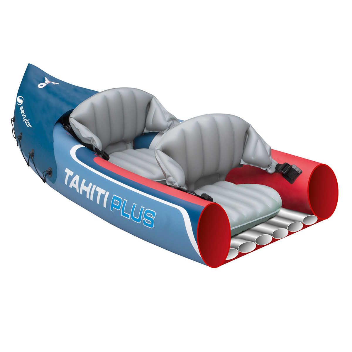 Kayak Gonflable Tahiti Plus - 2 adultes + 1 enfant - Rouge / Bleu