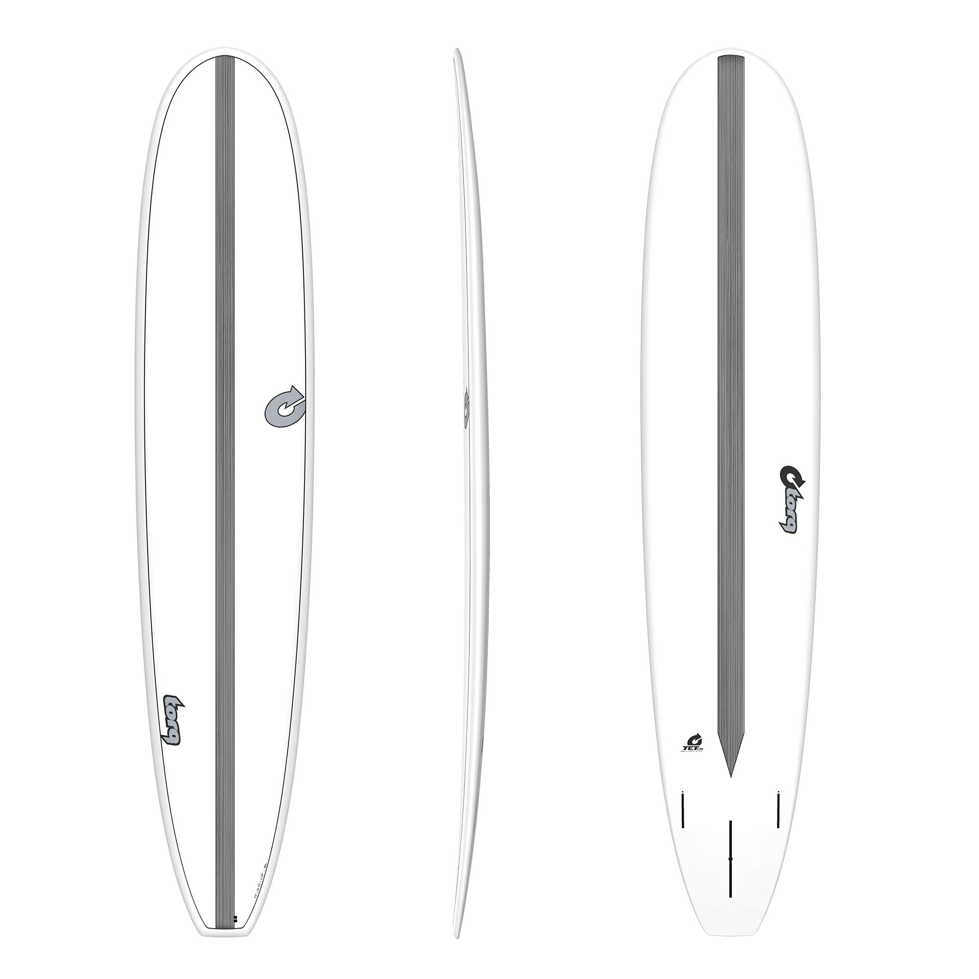 Planche de surf Torq TET CS longboard Epoxy Carbon Strip 8 Blanc