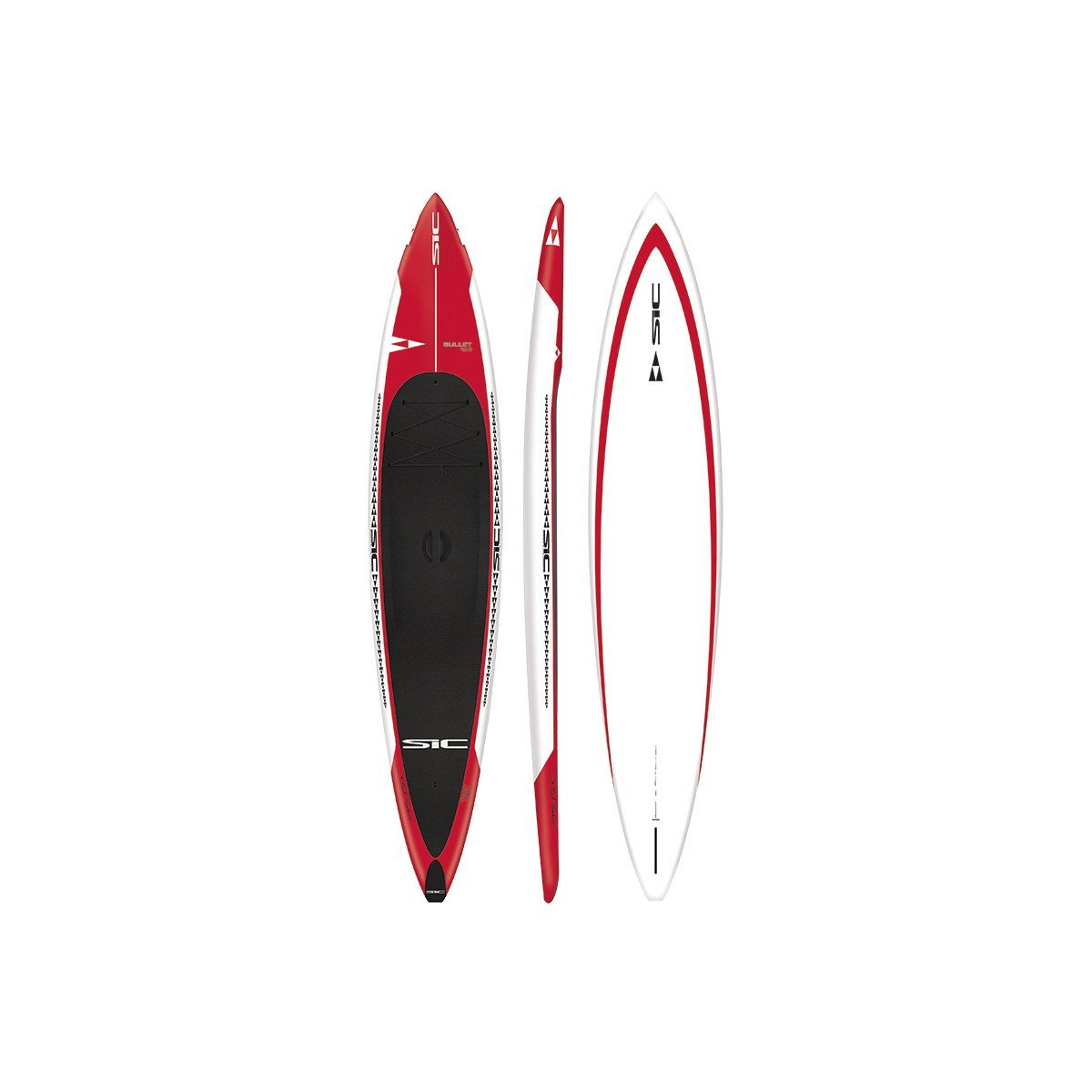 Stand Up Paddle (SUP) rigide bullet rouge 12'6